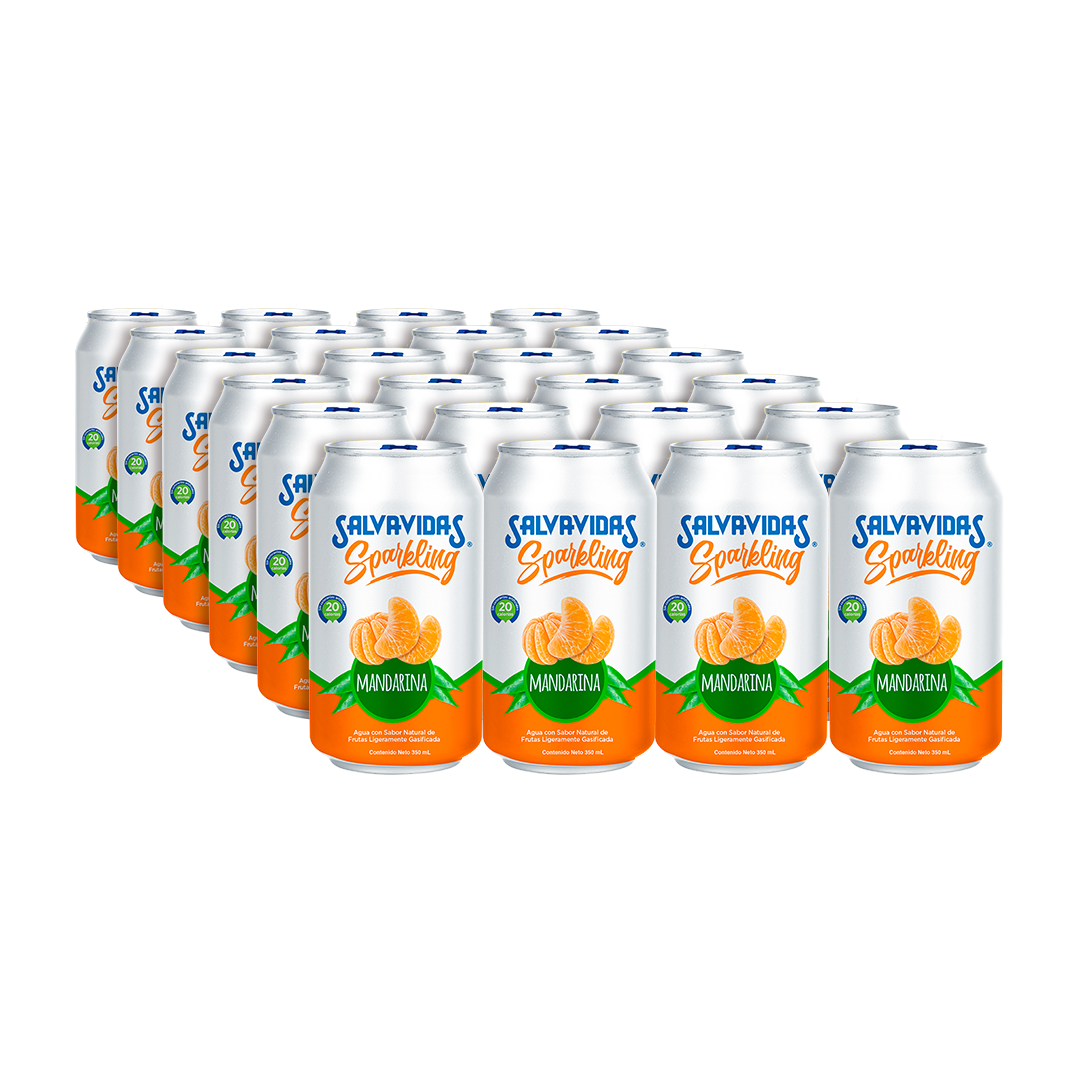 24 Pack Agua Pura Salvavidas Mandarina en Lata image number 0